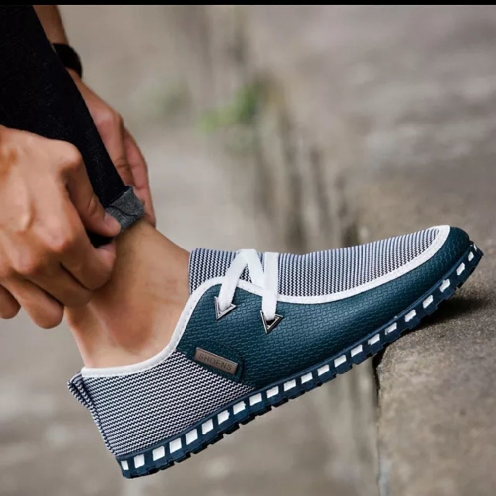 Men's fashion sneakers Men's Casual Shoes Loafers Slip-On Green